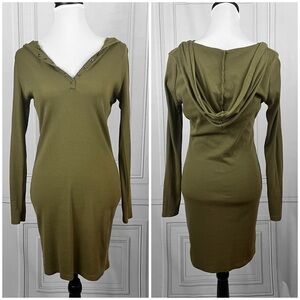 Green hooded dress